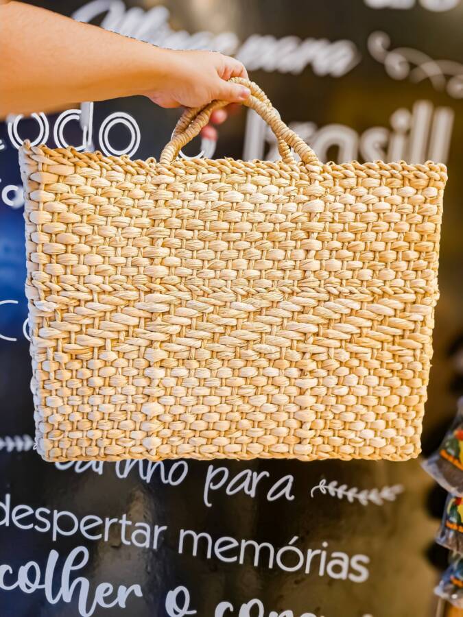 Bolsa de Palha Grande Artesanal