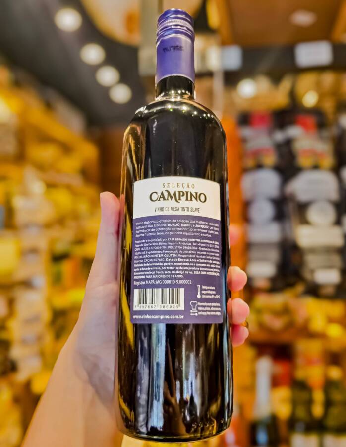 Vinho De Mesa Tinto Suave Seleção Campino – 750ml - Imagem 3
